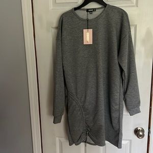 Missguided Ruched Side Sweater Dress Size 6